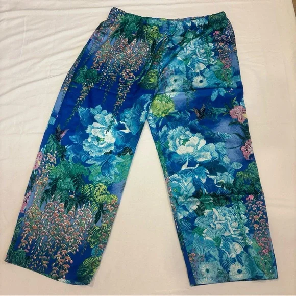 Natori Wisteria Garden Pajama Pant XL Satin Feel - Picture 2 of 5